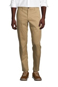 Everyday Stretch Chinos, Straight Fit, Men, Size: 30 Regular, Tan, Spandex, by Lands' End