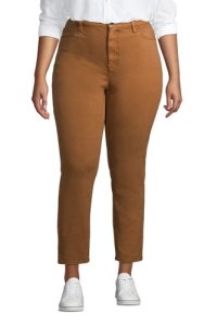 Lands End - High waisted slim ankle jeans, women, size: 20 plus, brown, spandex, by lands' end