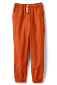 Lands' End Boys' Iron Knees Pull On Woven Jogger - 8-9 years, Orange
