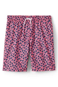 Lands' End Boys' Patterned Swim Shorts - 8-9 years, Pink