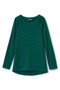 Lands' End Girls' Gathered Shoulder Tunic Top - 10-12 years