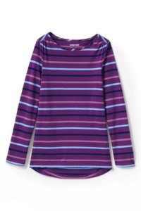 Lands' End Girls' Gathered Shoulder Tunic Top - 8-9 years