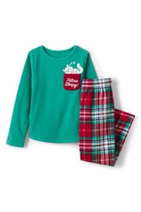 Lands' End Girls' Graphic Pocket Fleece Pyjamas - 4 years