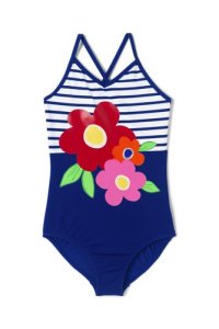 Lands' End Girls' Graphic Swimsuit - 7-8 years