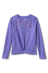 Lands' End Girls' Graphic Twist Front Top - 10-12 years