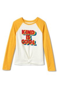 Lands' End Girls' Graphic Twist Front Top - 12-13 years