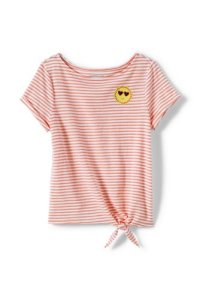 Lands' End Girls' Knot Front Slub Jersey Top - 10-12 years