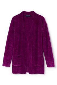 Lands' End Girls' Long Chenille Cardigan - 8-9 years
