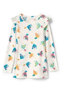 Lands End - Lands' end girls' pattern ruffle shoulder tunic top - 12-13 years