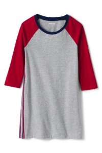 Lands' End Girls' Three-quarter Sleeve T-shirt Dress - 10-12 years