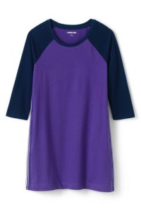 Lands' End Girls' Three-quarter Sleeve T-shirt Dress - 8-9 years