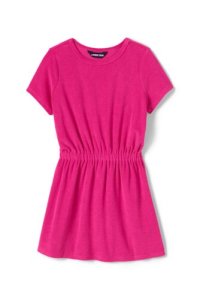 Lands' End Girls' Towelling T-shirt Dress Cover-up - 8-9 years