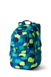 Lands' End Kids' ClassMate Large Backpack, Print, Green