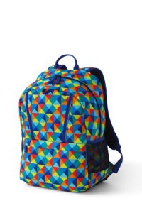 Lands' End Kids' ClassMate Medium Backpack, Print, Blue