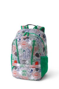 Lands' End Kids' ClassMate Medium Backpack, Print, Grey