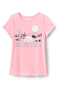 Lands' End Little Girls' Cotton T-shirt With 'Sun-reactive' Graphic - 8-9 years