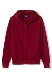 Lands End - Lands' end men's cashmere full-zip hoodie - 38-40, red