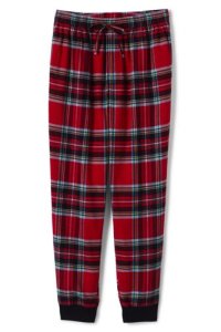 Lands' End Men's Flannel Jogger Pyjama Bottoms - 28-30, Red
