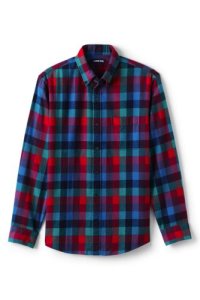 Lands' End Men's Flannel Shirt, Tailored Fit - 38-40, Misc