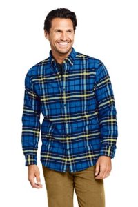 Lands' End Men's Flannel Shirt, Traditional Fit - 38-40