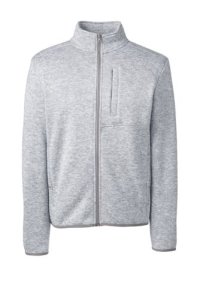 Lands' End Men's Full-Zip Sweater Fleece Jacket - 38-40, Black