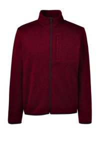 Lands' End Men's Full-Zip Sweater Fleece Jacket - 38-40, Red