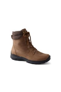 Lands' End Men's Leather Insulated Snow Boots - 7, Tan