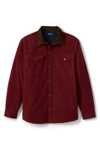 Lands' End Men's Moleskin Shirt Jacket - 34-36, Red