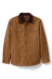 Lands' End Men's Moleskin Shirt Jacket - 34-36, Tan