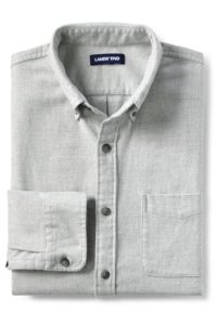 Lands' End Men's Plain Flannel Shirt, Traditional Fit - 42-44