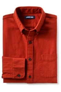 Lands' End Men's Plain Flannel Shirt, Traditional Fit - 46-48