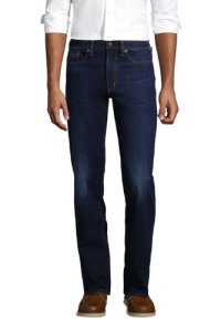 Lands' End Men's Premium Stretch Jeans, Comfort Waist - 34, Blue