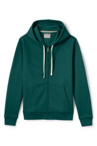 Lands' End Men's Serious Sweats Hooded Zip Jacket - 46-48, Green