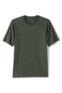 Lands End - Lands' end men's short sleeve slub jersey t-shirt - 34-36, green