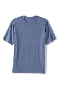 Lands End - Lands' end men's short sleeve slub jersey t-shirt - 42-44, blue