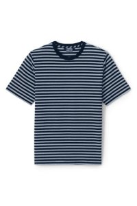 Lands End - Lands' end men's super-t striped t-shirt - 34-36, blue