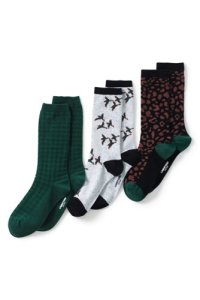 Lands' End Women's 3-Pack Seamless Toe Socks, Brown