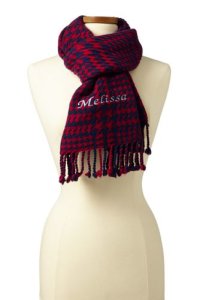 Lands' End Women's Houndstooth Scarf, Red