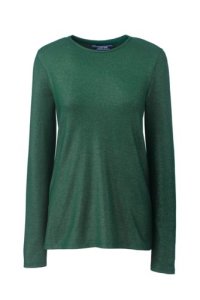 Lands' End Women's Lightweight Cotton/Modal Shimmer T-shirt - 10 12
