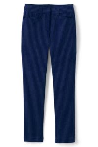 Lands' End Women's Mid Rise Straight Leg Pinstripe Chino Trousers - 8