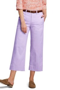 Lands' End Women's Mid Rise Wide Leg Cropped Chinos - 12