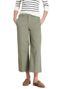 Lands' End Women's Mid Rise Wide Leg Cropped Chinos - 8