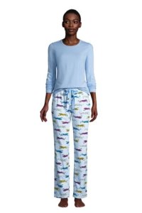 Lands' End Women's Patterned Pyjama Set - 14-16, Blue