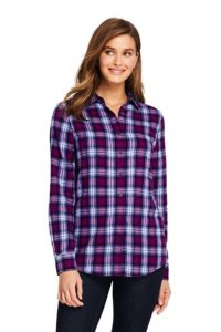 Lands' End Women's Petite Brushed Flannel Shirt - 10