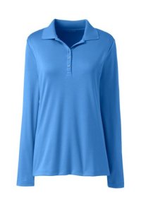 Lands' End Women's Petite Long Sleeve Supima Cotton Polo Shirt - 10 12