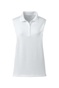 Lands' End Women's Petite Sleeveless Polo Shirt in Supima Cotton - 8