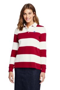 Lands' End Women's Petite Stripe Rugby Top - 14-16