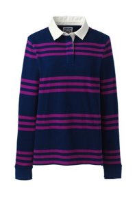 Lands' End Women's Petite Stripe Rugby Top - 8
