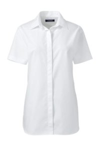 Lands' End Women's Petite Supima Cotton Non-iron Short Sleeve Camp Shirt - 8