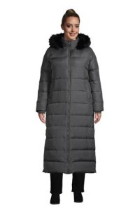 Lands End - Lands' end women's plus faux fur hooded maxi down coat - 24-26